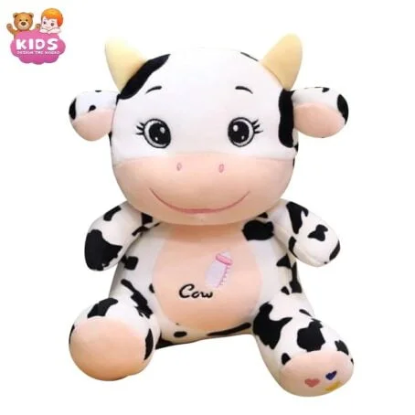 Vache en peluche pour bébé brodée