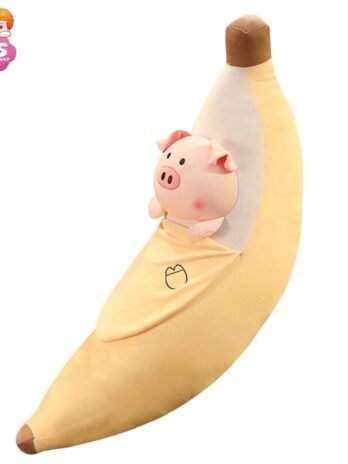 Banane Coussin Peluche Avec Cochon