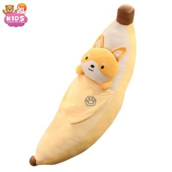 Banane Coussin Peluche Avec Shiba Inu