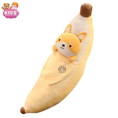 Banane Coussin Peluche Avec Shiba Inu