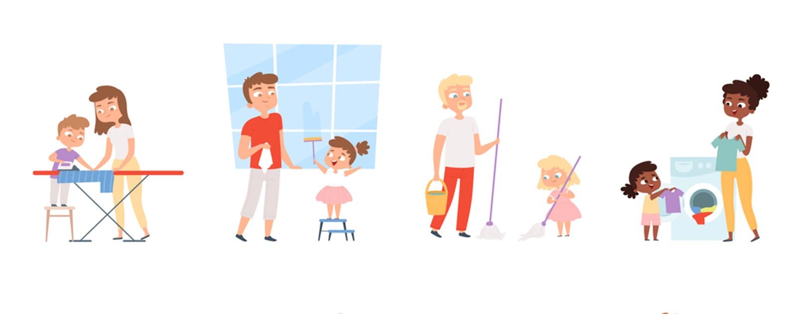 Comment apprendre aux enfants à ranger leur chambre ? 4 enfant qui apprend à nettoyer
