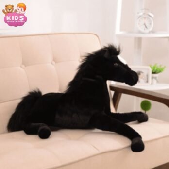 Cheval Noir En Peluche