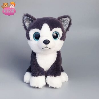 Chien En Peluche Noir Husky