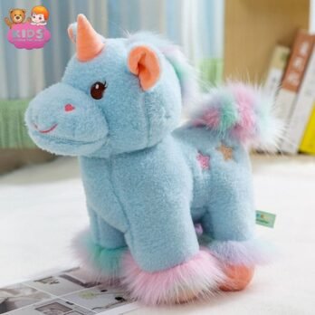 Licorne En Peluche Bleue