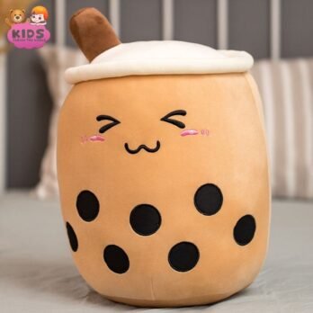 Coussin En Forme De Tasse En Peluche De Thé Au Lait Perlé