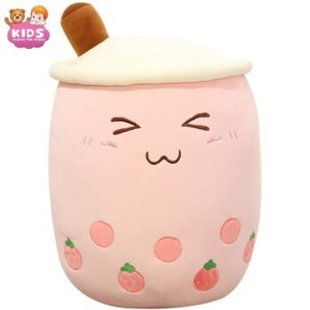 Coussin En Forme De Tasse En Peluche De Thé Au Lait Perlé