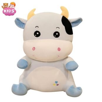 Mignon Vache En Peluche Bleue Pour Enfants