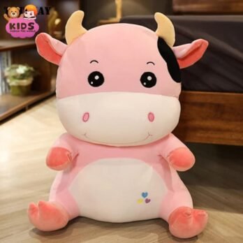 Mignonne Vache En Peluche Rose Pour Enfants