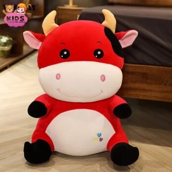 Mignon Vache En Peluche Rouge