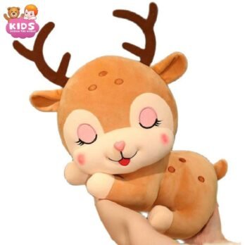 Mignon Jouet En Peluche De Cerf Endormi