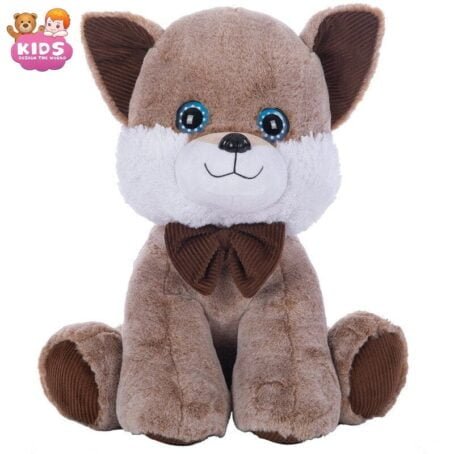 Mignon renard en peluche avec des yeux bleus