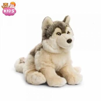 Mignon Loup Gris En Peluche