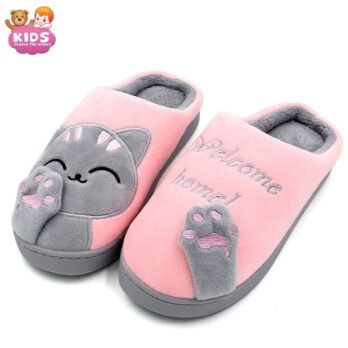 Chaussons En Peluche Mignons Chat