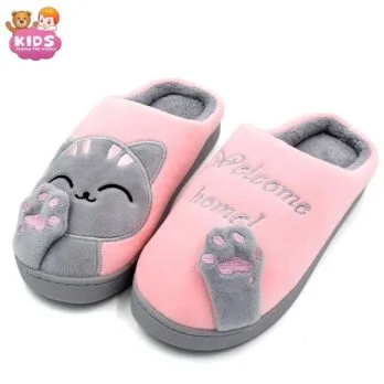 Chaussons En Peluche Mignons Chat
