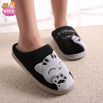Chaussons En Peluche Mignons Chat