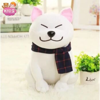 Mignon Chien Blanc En Peluche
