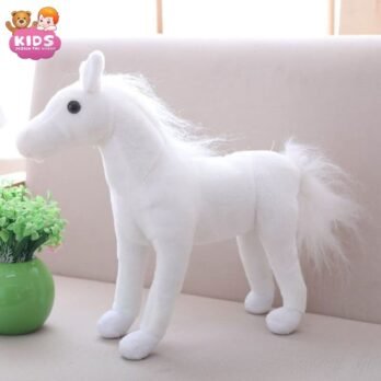 Mignon Cheval Blanc En Peluche