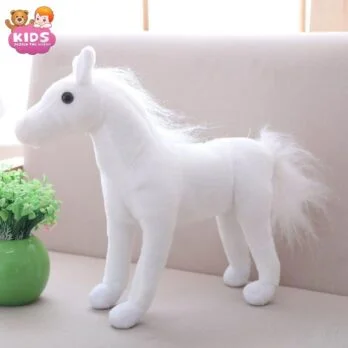 Mignon Cheval Blanc En Peluche