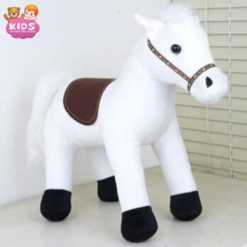 Mignon Cheval En Peluche Blanc