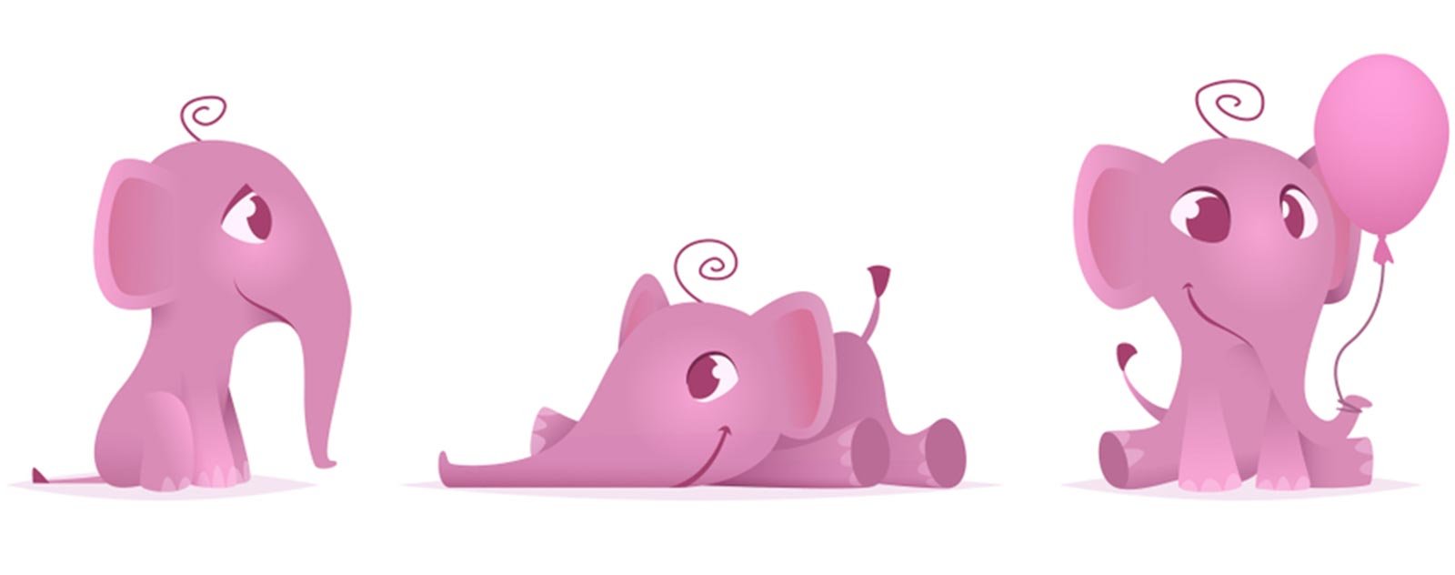éléphant de couleur rose