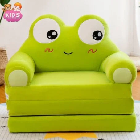 Chaise pliante en peluche grenouille pour enfants avec trois couches