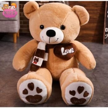 Ours En Peluche Géant Beige Plein D’Amour