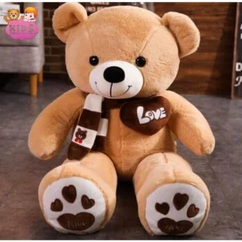 Ours En Peluche Géant Beige Plein D’Amour