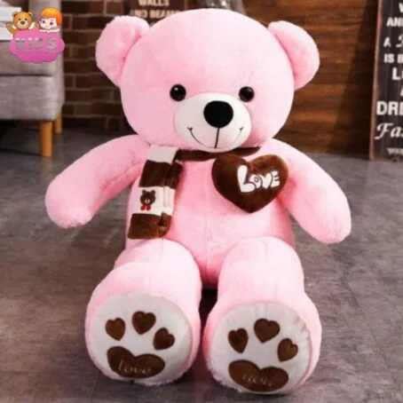 Ours en peluche géant rose plein d'amour