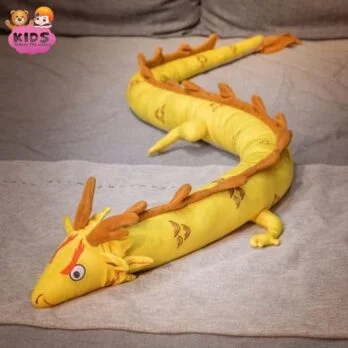 Énorme Peluche De Dragon Jaune