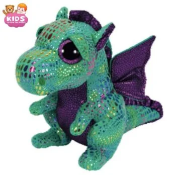 Dragon En Peluche Vert Et Violet