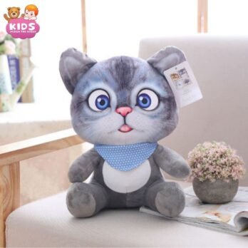 Chat En Peluche Gris