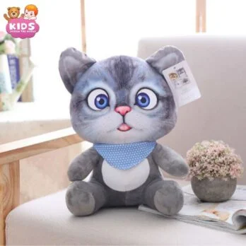 Chat En Peluche Gris