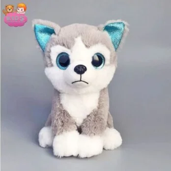 Peluche De Chien Husky Gris