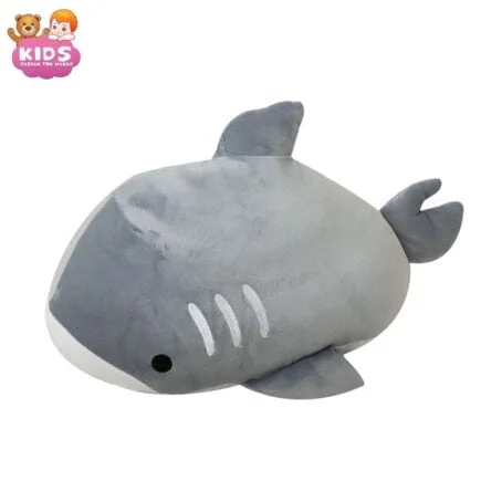 Oreiller en peluche requin gris