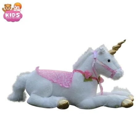 Grand Cheval Blanc Peluche Licorne