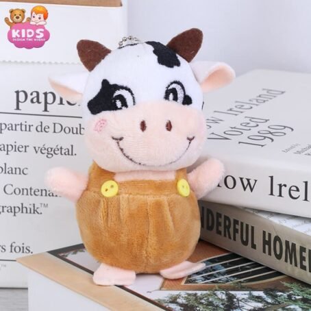 Petite peluche de vache avec porte-clés