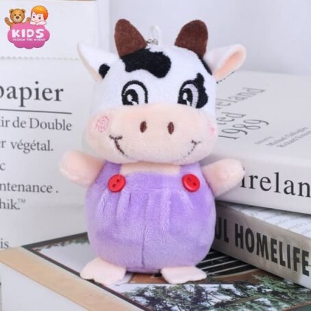 Petite peluche de vache avec porte-clés