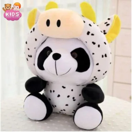 Panda en peluche déguisé en vache