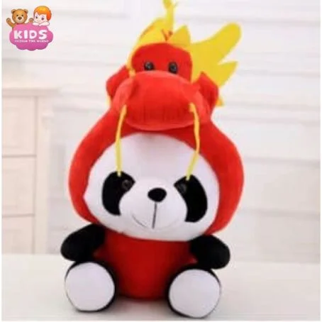 Panda en peluche déguisé en dragon