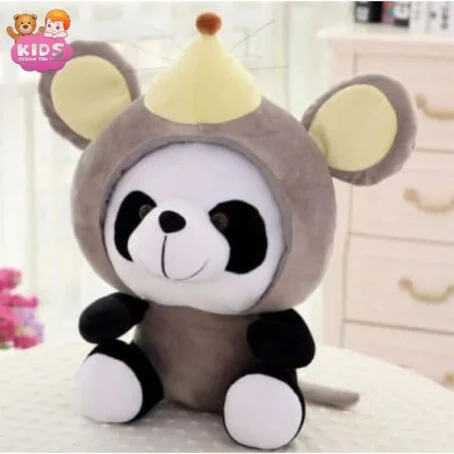 Panda en peluche déguisé en souris