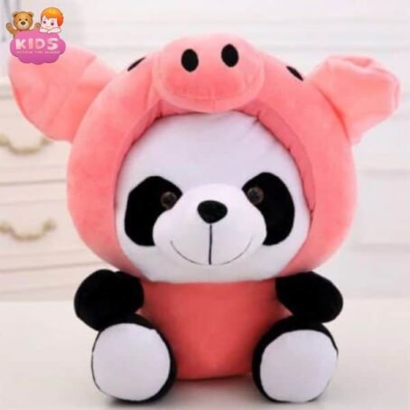 Panda en peluche déguisé en cochon