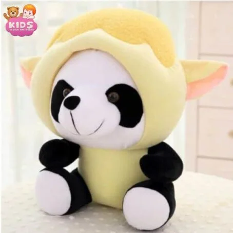 Panda en peluche déguisé en mouton