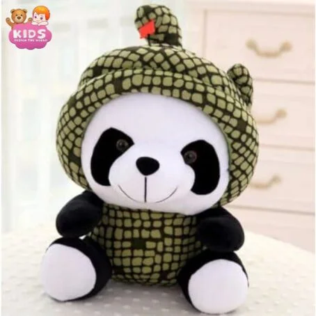 Panda en peluche déguisé en serpent