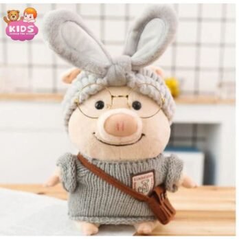 Cochon Habillé En Pull Gris