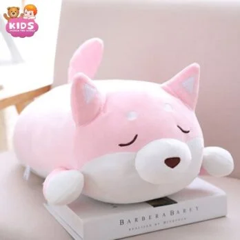 Chien En Peluche Rose Kawaii Avec Les Yeux Fermés
