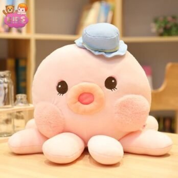 Chapeau En Peluche De Poulpe Rose