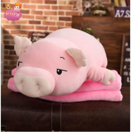 Cochon rose en peluche dormant