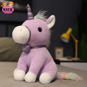 Licorne En Peluche Violets