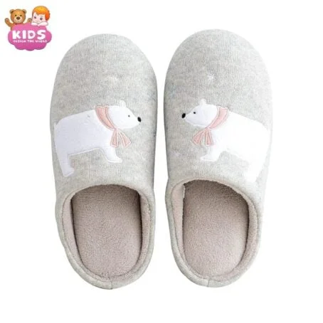 Chaussons en peluche Ours polaire