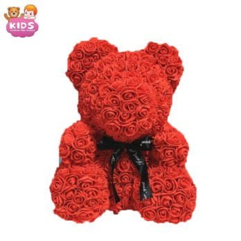 Ours En Peluche Rouge Fleurie